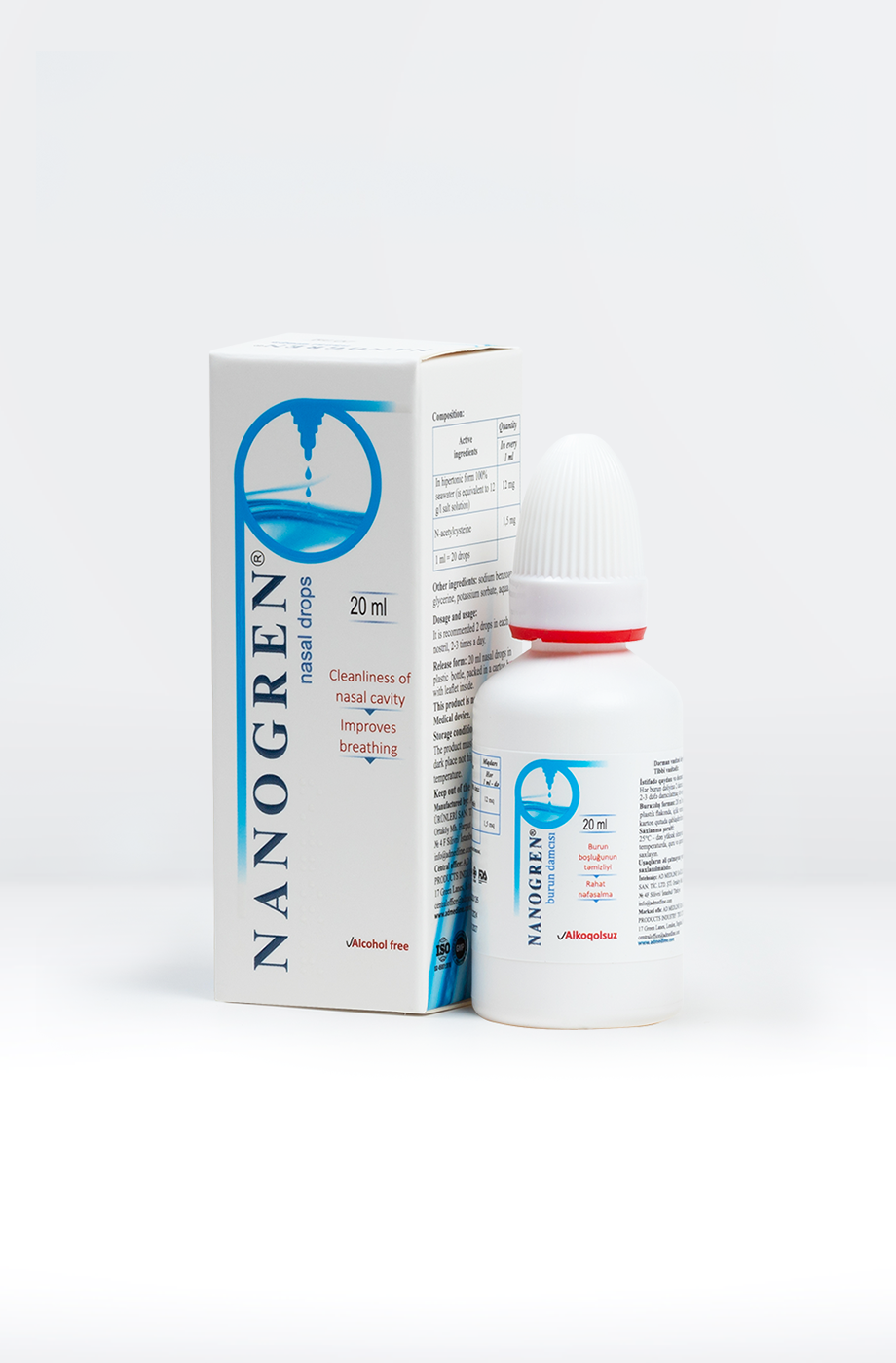Nanogren NANOGREN - Burun damcısı iltihab əleyhinə, ödem əleyhinə, antibakterial və antivirus təsirli özəl formul - Image 1